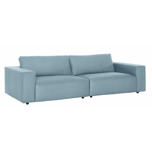 Big-Sofa GALLERY M BRANDED BY MUSTERRING LUCIA Sofas Gr. B/H/T: 292 cm x 81 cm x 124 cm, Flachgewebe FLORIS, Standardnaht-Zweinadelnaht, blau (light blue floris) XXL Sofas in vielen Qualitäten und 4 unterschiedlichen Nähten, 3-Sitzer