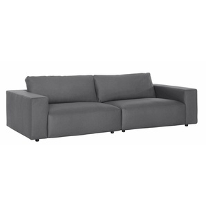 Big-Sofa GALLERY M BRANDED BY MUSTERRING LUCIA Sofas Gr. B/H/T: 292 cm x 81 cm x 124 cm, Flachgewebe FLORIS, Standardnaht-Zweinadelnaht, grau (dark grey floris) XXL Sofas in vielen Qualitäten und 4 unterschiedlichen Nähten, 3-Sitzer