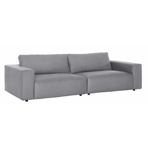 Big-Sofa GALLERY M BRANDED BY MUSTERRING LUCIA Sofas Gr. B/H/T: 292 cm x 81 cm x 124 cm, Flachgewebe FLORIS, Standardnaht-Zweinadelnaht, grau (grey floris) XXL Sofas in vielen Qualitäten und 4 unterschiedlichen Nähten, 3-Sitzer