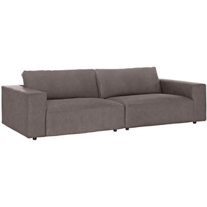 Big-Sofa GALLERY M BRANDED BY MUSTERRING LUCIA Sofas Gr. B/H/T: 292 cm x 81 cm x 124 cm, Microfaser CRONA, Kontrastnaht-Kreuzstichoptik, braun (fango crona) XXL Sofas