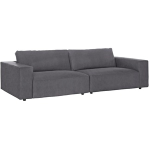 Big-Sofa GALLERY M BRANDED BY MUSTERRING LUCIA Sofas Gr. B/H/T: 292 cm x 81 cm x 124 cm, Microfaser CRONA, Kontrastnaht-Kreuzstichoptik, grau (stone crona) XXL Sofas