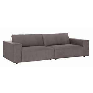 Big-Sofa GALLERY M BRANDED BY MUSTERRING LUCIA Sofas Gr. B/H/T: 292 cm x 81 cm x 124 cm, Microfaser CRONA, Standardnaht-Zweinadelnaht, braun (fango crona) XXL Sofas