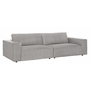 Big-Sofa GALLERY M BRANDED BY MUSTERRING LUCIA Sofas Gr. B/H/T: 292 cm x 81 cm x 124 cm, Microfaser CRONA, Standardnaht-Zweinadelnaht, silberfarben (silver crona) XXL Sofas