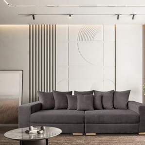 Big-Sofa GEPADE Adrian Sofas Gr. B/H/T: 275 cm x 93 cm x 100 cm, Cord, gleichschenklig, grau (graubraun) XXL Sofas