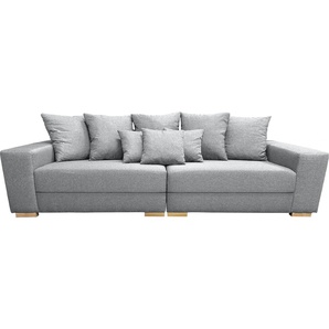Big-Sofa GEPADE Adrian Sofas Gr. B/H/T: 275 cm x 93 cm x 100 cm, Flachgewebe, gleichschenklig, grau (silbergrau) XXL Sofas