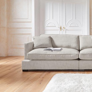 Big-Sofa GUIDO MARIA KRETSCHMER HOME&LIVING Annera Sofas Gr. B/H/T: 266 cm x 80 cm x 109 cm, Struktur, beige (creme) XXL Sofas weicher Sitzkomfort, mit extra tiefen Sitzflächen, Füllung Federn