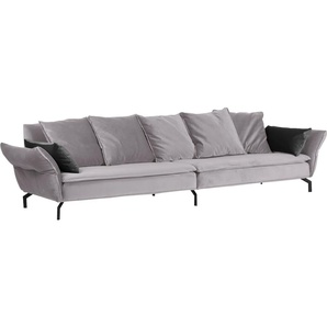 Big-Sofa GUTMANN FACTORY Sofas Gr. B/H/T: 370 cm x 87 cm x 110 cm, Samtoptik, grau XXL Sofas