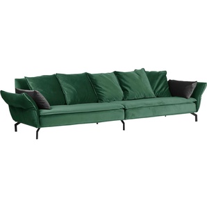 Big-Sofa GUTMANN FACTORY Sofas Gr. B/H/T: 370 cm x 87 cm x 110 cm, Samtoptik, grün (dunkelgrün) XXL Sofas