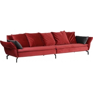 Big-Sofa GUTMANN FACTORY Sofas Gr. B/H/T: 370 cm x 87 cm x 110 cm, Samtoptik, rot XXL Sofas