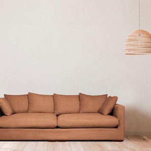 Big-Sofa HOME AFFAIRE Coray Sofas Gr. B/H/T: 266 cm x 80 cm x 113 cm, Cord, braun (light brown) XXL Sofas