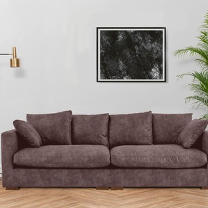 Big-Sofa HOME AFFAIRE Coray Sofas Gr. B/H/T: 266 cm x 80 cm x 113 cm, Lu x us-Microfaser, braun (dunkelbraun) XXL Sofas