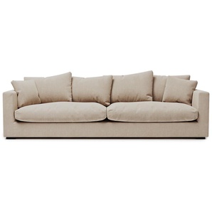 Big-Sofa HOME AFFAIRE Coray Sofas Gr. B/H/T: 266 cm x 80 cm x 113 cm, Struktur grob, beige (sand) XXL Sofas extra weich und kuschelig, Füllung mit Federn Daunen