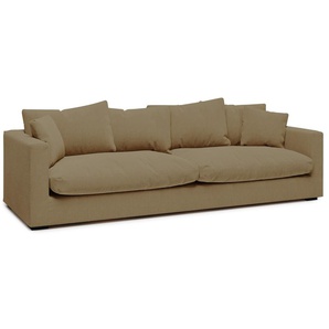 Big-Sofa HOME AFFAIRE Coray Sofas Gr. B/H/T: 266 cm x 80 cm x 113 cm, Struktur grob, braun (caramel) XXL Sofas extra weich und kuschelig, Füllung mit Federn Daunen