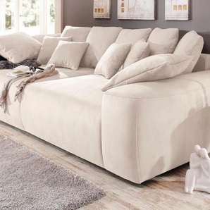 Big-Sofa HOME AFFAIRE Glamour Sofas Gr. B/H/T: 302 cm x 85 cm x 137 cm, Microfaser PRIMABELLE, beige (natur) XXL Sofas