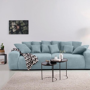 Big-Sofa HOME AFFAIRE Glamour Sofas Gr. B/H/T: 302 cm x 85 cm x 137 cm, Struktur Chenille, blau (blaugrau) XXL Sofas
