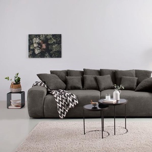 Big-Sofa HOME AFFAIRE Glamour Sofas Gr. B/H/T: 302 cm x 85 cm x 137 cm, Struktur Chenille, grau (anthrazit) XXL Sofas