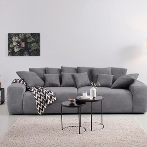 Big-Sofa HOME AFFAIRE Glamour Sofas Gr. B/H/T: 302 cm x 85 cm x 137 cm, Struktur Chenille, grau (stone) XXL Sofas