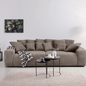 Big-Sofa HOME AFFAIRE Glamour Sofas Gr. B/H/T: 302 cm x 85 cm x 137 cm, Struktur Chenille, grau (taupe) XXL Sofas