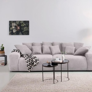 Big-Sofa HOME AFFAIRE Glamour Sofas Gr. B/H/T: 302 cm x 85 cm x 137 cm, Struktur Chenille, grau XXL Sofas