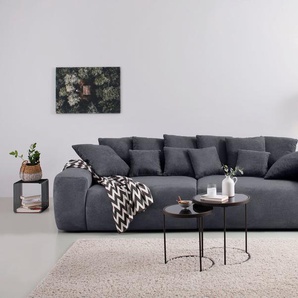 Big-Sofa HOME AFFAIRE Glamour Sofas Gr. B/H/T: 302 cm x 85 cm x 137 cm, Struktur Chenille, schwarz XXL Sofas