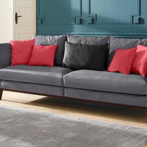 Big-Sofa HOME AFFAIRE Kim Sofas Gr. B/H/T: 250 cm x 77 cm x 87 cm, Lu x us-Microfaser, grau XXL Sofas