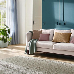 Big-Sofa HOME AFFAIRE Kim Sofas Gr. B/H/T: 250 cm x 77 cm x 87 cm, Samtstoff, beige (creme) XXL Sofas
