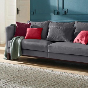 Big-Sofa HOME AFFAIRE Kim Sofas Gr. B/H/T: 250 cm x 77 cm x 87 cm, Samtstoff, grau XXL Sofas
