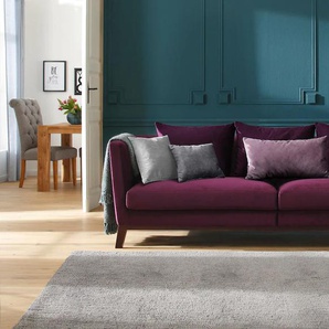 Big-Sofa HOME AFFAIRE Kim Sofas Gr. B/H/T: 250 cm x 77 cm x 87 cm, Samtstoff, lila (aubergine) XXL Sofas