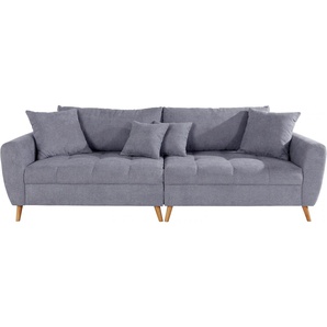 Big-Sofa HOME AFFAIRE Penelope Luxus Sofas Gr. B/H/T: 264 cm x 90 cm x 107 cm, Lu x us-Microfaser weich, grau (melange) XXL Sofas mit besonders hochwertiger Polsterung für bis zu 140 kg pro Sitzfläche