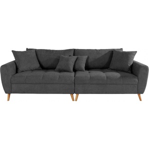 Big-Sofa HOME AFFAIRE Penelope Luxus Sofas Gr. B/H/T: 264 cm x 90 cm x 107 cm, Lu x us-Microfaser weich, grau XXL Sofas