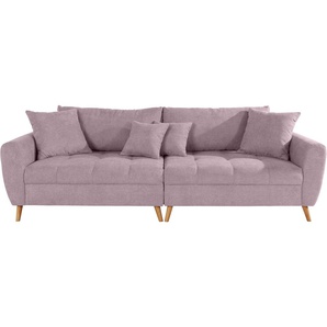 Big-Sofa HOME AFFAIRE Penelope Luxus Sofas Gr. B/H/T: 264 cm x 90 cm x 107 cm, Lu x us-Microfaser weich, rosa (flamingo) XXL Sofas