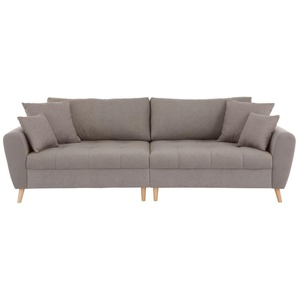 Big-Sofa HOME AFFAIRE Penelope Luxus Sofas Gr. B/H/T: 264 cm x 90 cm x 107 cm, Microfaser PRIMABELLE, grau (hellgrau) XXL Sofas mit besonders hochwertiger Polsterung für bis zu 140 kg pro Sitzfläche