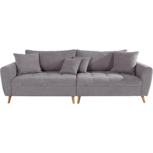 Big-Sofa HOME AFFAIRE Penelope Luxus Sofas Gr. B/H/T: 264 cm x 90 cm x 107 cm, Struktur fein, grau (hellgrau) XXL Sofas