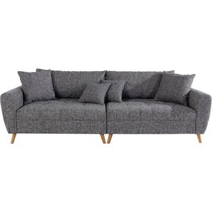 Big-Sofa HOME AFFAIRE Penelope Luxus Sofas Gr. B/H/T: 264 cm x 90 cm x 107 cm, Struktur grob, grau (grau, silber) XXL Sofas