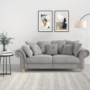 Big-Sofa HOME AFFAIRE Queenie Megasofa Sofas Gr. B/H/T: 242 cm x 92 cm x 106 cm, Feincord, grau (opal grey) XXL Sofas
