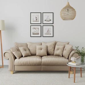 Big-Sofa HOME AFFAIRE Queenie Megasofa Sofas Gr. B/H/T: 242 cm x 92 cm x 106 cm, Samtoptik, beige XXL Sofas