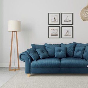 Big-Sofa HOME AFFAIRE Queenie Megasofa Sofas Gr. B/H/T: 242 cm x 92 cm x 106 cm, Samtoptik, blau XXL Sofas