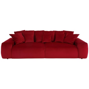 Big-Sofa HOME AFFAIRE Riveo Luxus Sofas Gr. B/H/T: 308 cm x 85 cm x 142 cm, Samtvelours, rot (rosso) XXL Sofas Polsterung für bis zu 140 kg pro Sitzfläche, auch mit Cord-Bezug