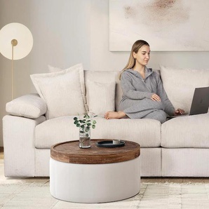 Big-Sofa HOME AFFAIRE Soft&Cosy XL - Breite 246 cm, beige (cream), B:246cm T:123cm, 100% Polyester, Sofas, Mega-Sofa, in Cord, Federkern-Polsterung, Topseller