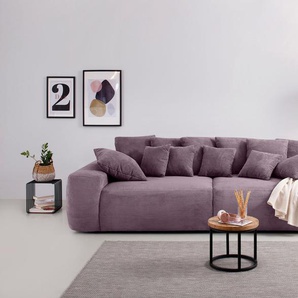 Big-Sofa HOME AFFAIRE Sundance Sofas Gr. B/H/T: 318 cm x 85 cm x 142 cm, Cord, lila (purple) XXL Sofas Polsterung für bis zu 140 kg pro Sitzfläche, auch mit Cord-Bezug