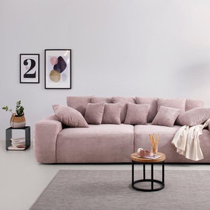 Big-Sofa HOME AFFAIRE Sundance Sofas Gr. B/H/T: 318 cm x 85 cm x 142 cm, Cord, rosa (rosé) XXL Sofas Polsterung für bis zu 140 kg pro Sitzfläche, auch mit Cord-Bezug
