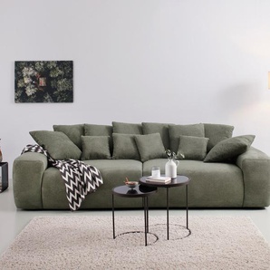 Big-Sofa HOME AFFAIRE Sundance Sofas Gr. B/H/T: 318 cm x 85 cm x 142 cm, Struktur Chenille, grün XXL Sofas Polsterung für bis zu 140 kg pro Sitzfläche, auch mit Cord-Bezug
