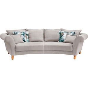 Big-Sofa HOME AFFAIRE Tassilo Sofas Gr. B/H/T: 350 cm x 95 cm x 110 cm, Chenille-Struktur, Big-Sofa halbrund, grau (hellgrau) XXL Sofas