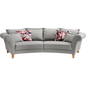 Big-Sofa HOME AFFAIRE Tassilo Sofas Gr. B/H/T: 350 cm x 95 cm x 110 cm, Struktur fein, Big-Sofa halbrund, grau XXL Sofas