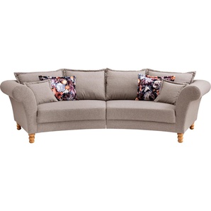Big-Sofa HOME AFFAIRE Tassilo Sofas Gr. B/H/T: 350 cm x 95 cm x 110 cm, Struktur fein, Big-Sofa halbrund, grau (taupe) XXL Sofas
