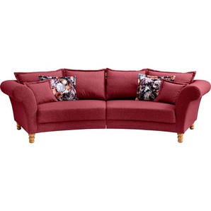 Big-Sofa HOME AFFAIRE Tassilo Sofas Gr. B/H/T: 350 cm x 95 cm x 110 cm, Struktur fein, Big-Sofa halbrund, rot XXL Sofas