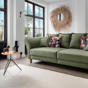 Big-Sofa HOME AFFAIRE Tassilo Sofas Gr. B/H/T: 266 cm x 95 cm x 110 cm, Struktur fein, Big-Sofa gerade, grün XXL Sofas