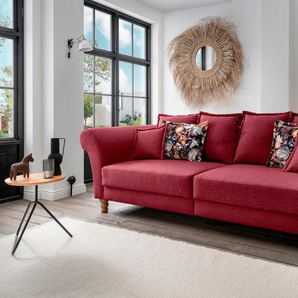 Big-Sofa HOME AFFAIRE Tassilo Sofas Gr. B/H/T: 266 cm x 95 cm x 110 cm, Struktur fein, Big-Sofa gerade, rot XXL Sofas