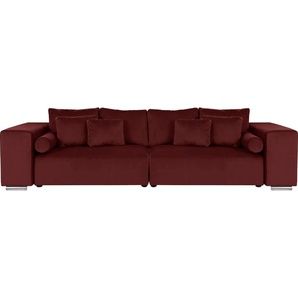 Big-Sofa INOSIGN Aliya Sofas Gr. B/H/T: 290 cm x 80 cm x 110 cm, Samtoptik, rot XXL Sofas