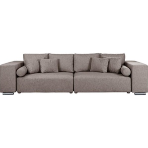 Big-Sofa INOSIGN Aliya Sofas Gr. B/H/T: 290 cm x 80 cm x 110 cm, Struktur fein, braun (mittelbraun) XXL Sofas